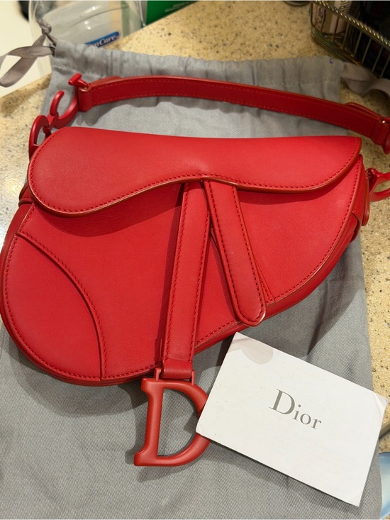 Dior Handbags - Dior Mini Red Saddle Crossbody Bag, Matte Red Color, excellent condition!